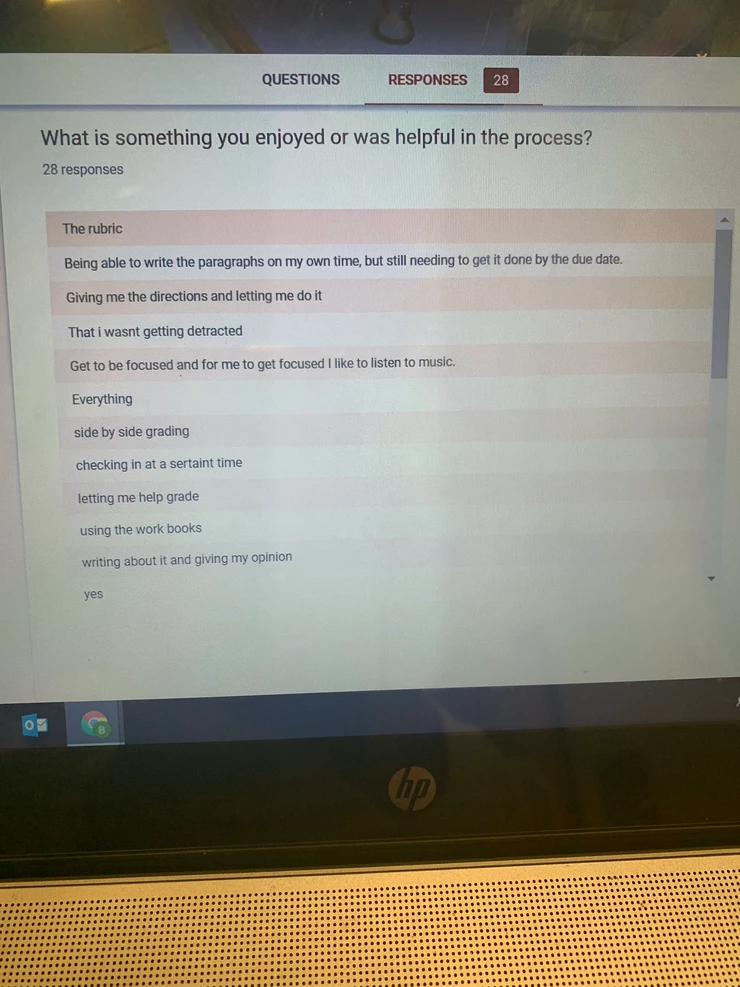 Survey Question on Computer Screen