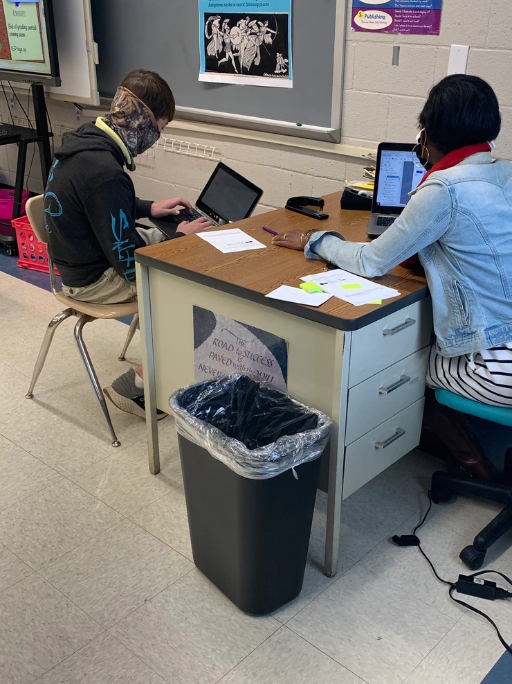 Conferring with a student